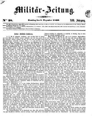 Militär-Zeitung Samstag 8. Dezember 1860