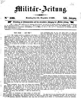 Militär-Zeitung Samstag 15. Dezember 1860