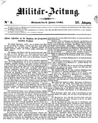 Militär-Zeitung Mittwoch 2. Januar 1861