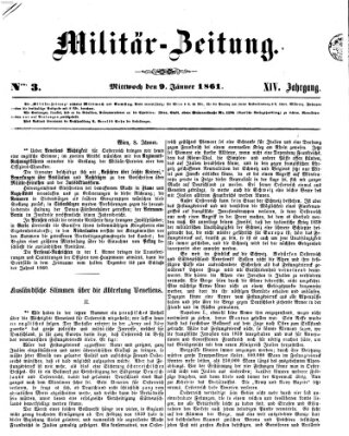 Militär-Zeitung Mittwoch 9. Januar 1861