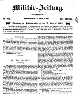 Militär-Zeitung Mittwoch 27. März 1861