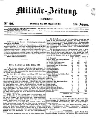 Militär-Zeitung Mittwoch 10. April 1861