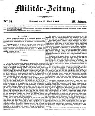 Militär-Zeitung Mittwoch 17. April 1861