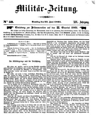 Militär-Zeitung Samstag 22. Juni 1861