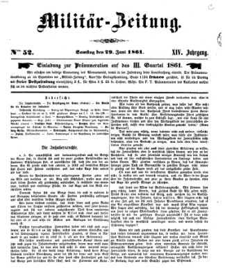 Militär-Zeitung Samstag 29. Juni 1861