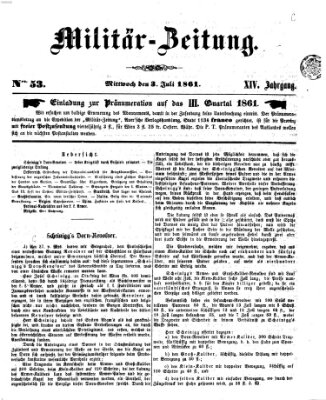 Militär-Zeitung Mittwoch 3. Juli 1861