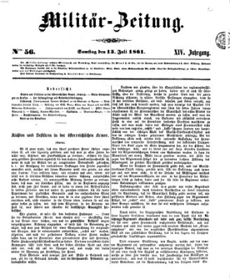 Militär-Zeitung Samstag 13. Juli 1861