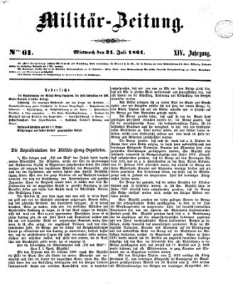 Militär-Zeitung Mittwoch 31. Juli 1861