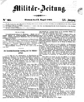 Militär-Zeitung Mittwoch 14. August 1861