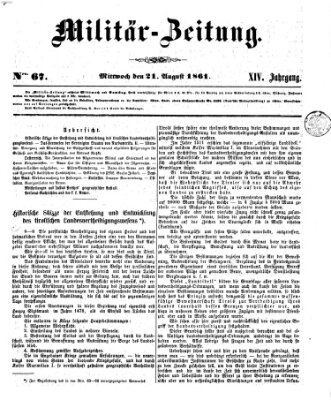 Militär-Zeitung Mittwoch 21. August 1861