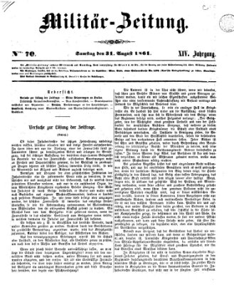 Militär-Zeitung Samstag 31. August 1861