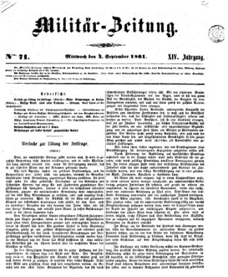 Militär-Zeitung Mittwoch 4. September 1861