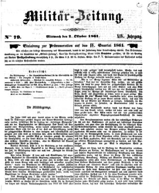 Militär-Zeitung Mittwoch 2. Oktober 1861