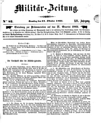 Militär-Zeitung Samstag 12. Oktober 1861