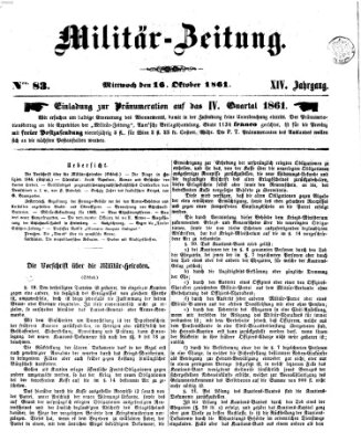 Militär-Zeitung Mittwoch 16. Oktober 1861