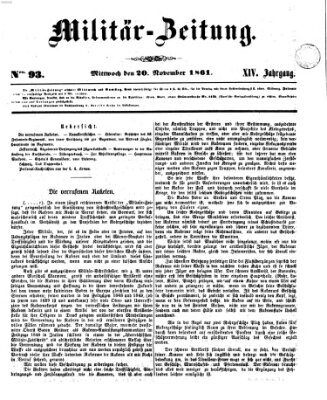 Militär-Zeitung Mittwoch 20. November 1861