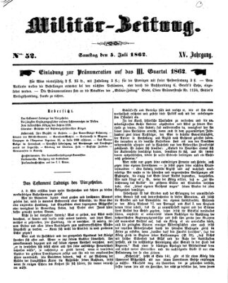 Militär-Zeitung Samstag 5. Juli 1862