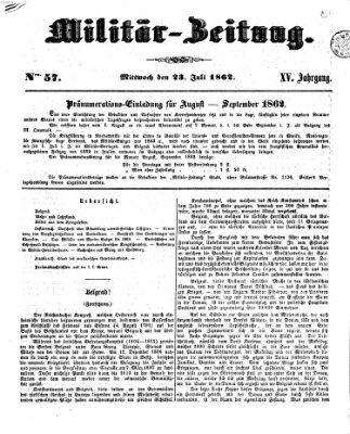 Militär-Zeitung Mittwoch 23. Juli 1862