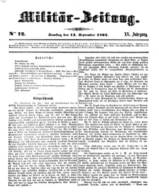 Militär-Zeitung Samstag 13. September 1862