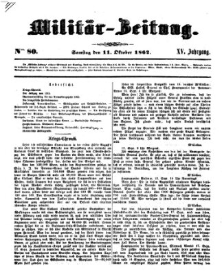 Militär-Zeitung Samstag 11. Oktober 1862