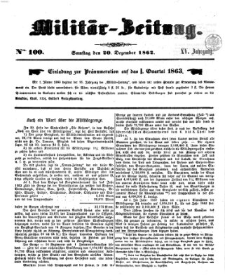 Militär-Zeitung Samstag 20. Dezember 1862