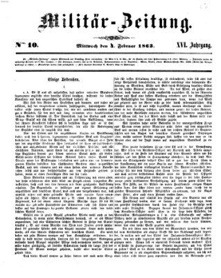 Militär-Zeitung Mittwoch 4. Februar 1863