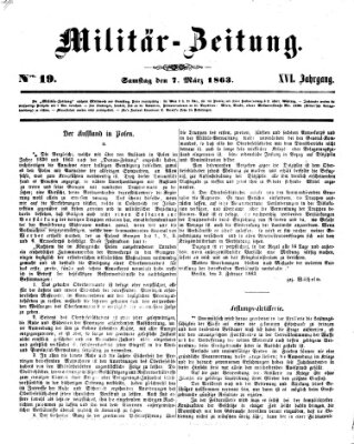 Militär-Zeitung Samstag 7. März 1863