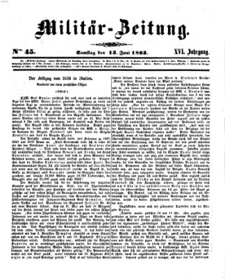 Militär-Zeitung Samstag 13. Juni 1863