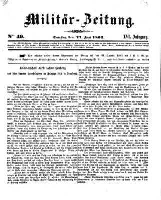 Militär-Zeitung Samstag 27. Juni 1863