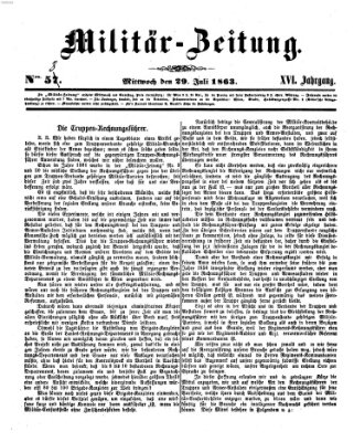 Militär-Zeitung Mittwoch 29. Juli 1863