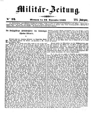 Militär-Zeitung Mittwoch 16. September 1863