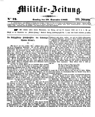 Militär-Zeitung Samstag 19. September 1863