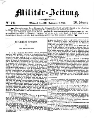 Militär-Zeitung Mittwoch 30. September 1863