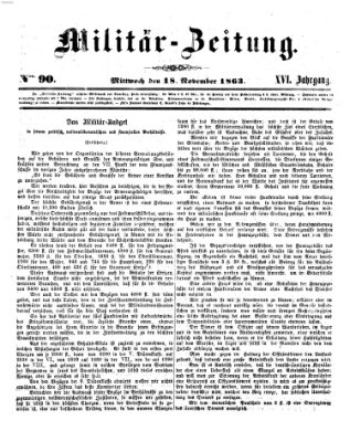 Militär-Zeitung Mittwoch 18. November 1863