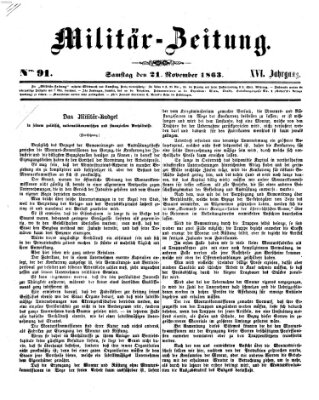 Militär-Zeitung Samstag 21. November 1863