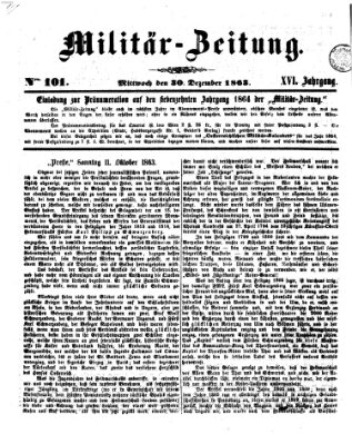 Militär-Zeitung Mittwoch 30. Dezember 1863