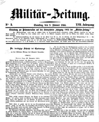 Militär-Zeitung Samstag 9. Januar 1864