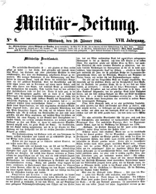 Militär-Zeitung Mittwoch 20. Januar 1864