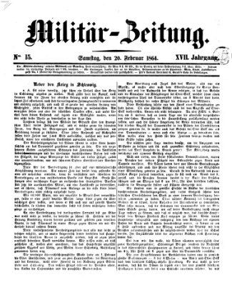 Militär-Zeitung Samstag 20. Februar 1864