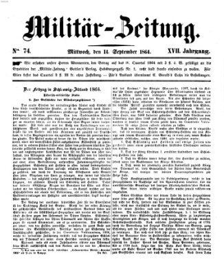 Militär-Zeitung Mittwoch 14. September 1864