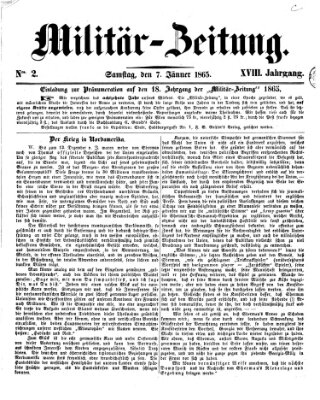 Militär-Zeitung Samstag 7. Januar 1865