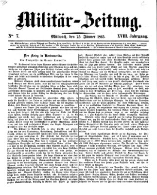 Militär-Zeitung Mittwoch 25. Januar 1865