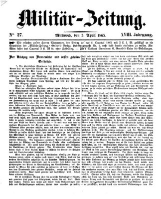 Militär-Zeitung Mittwoch 5. April 1865