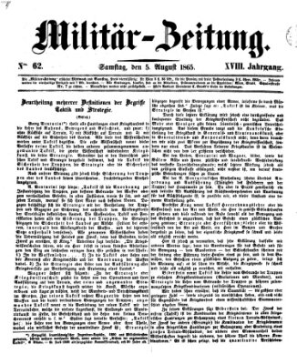 Militär-Zeitung Samstag 5. August 1865