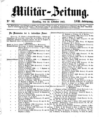 Militär-Zeitung Samstag 14. Oktober 1865