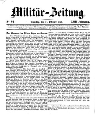 Militär-Zeitung Samstag 21. Oktober 1865