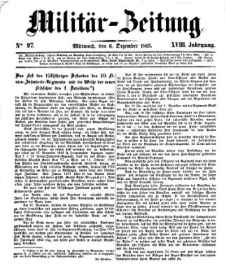 Militär-Zeitung Mittwoch 6. Dezember 1865