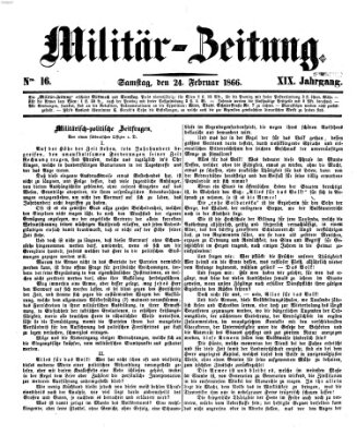 Militär-Zeitung Samstag 24. Februar 1866