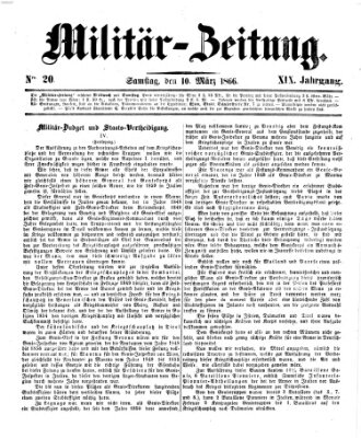 Militär-Zeitung Samstag 10. März 1866