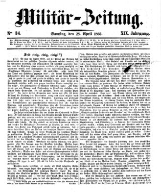 Militär-Zeitung Samstag 28. April 1866